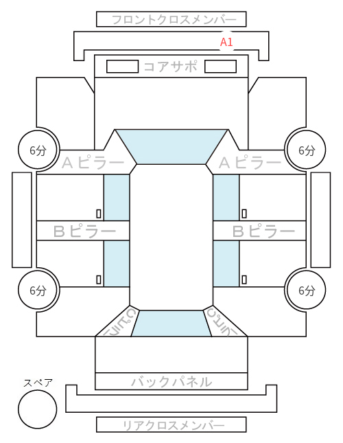 Body condition diagram (damage marks, Japanese labels)