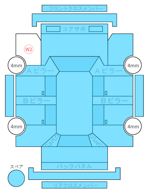 Body condition diagram (damage marks, Japanese labels)