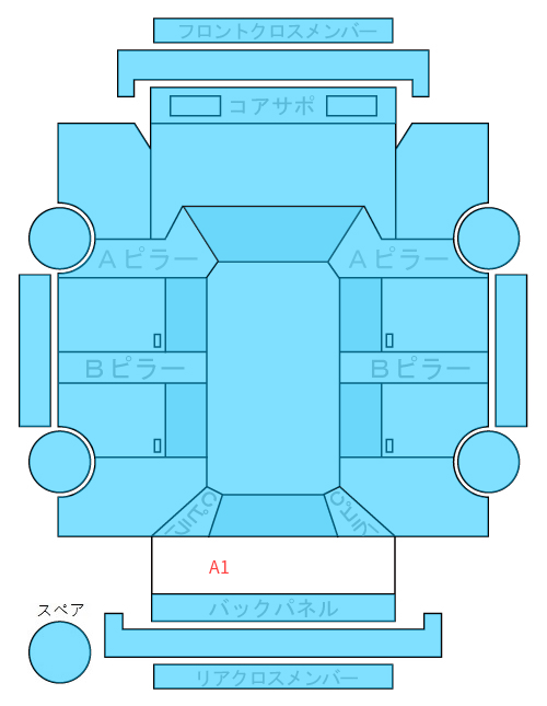 Body condition diagram (damage marks, Japanese labels)