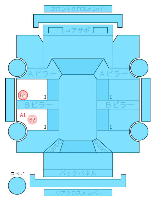 Body condition diagram (damage marks, Japanese labels)