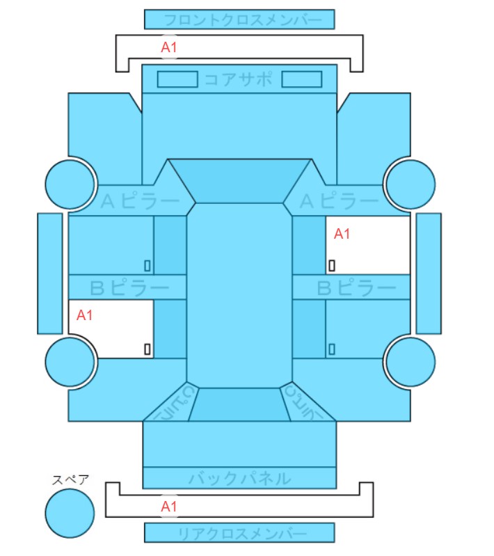 Body condition diagram (damage marks, Japanese labels)