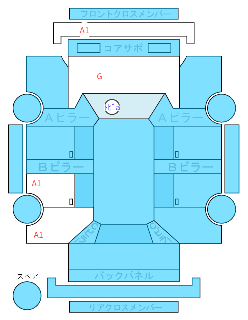 Body condition diagram (damage marks, Japanese labels)
