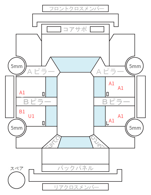 Body condition diagram (damage marks, Japanese labels)