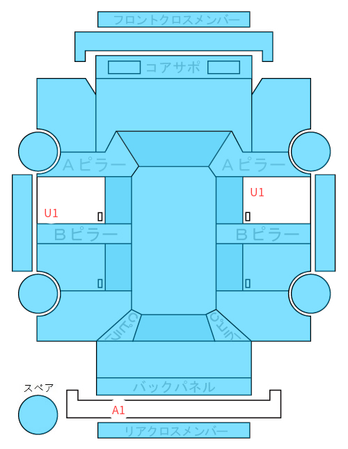 Body condition diagram (damage marks, Japanese labels)