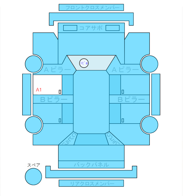 Body condition diagram (damage marks, Japanese labels)