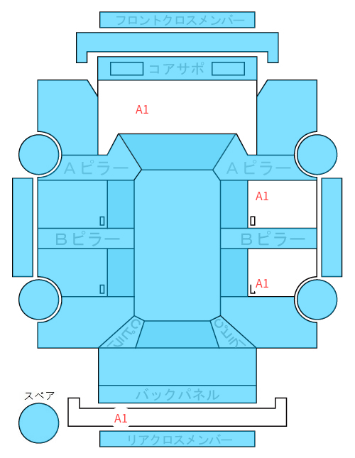 Body condition diagram (damage marks, Japanese labels)