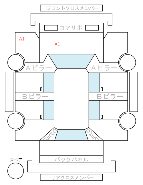 Body condition diagram (damage marks, Japanese labels)