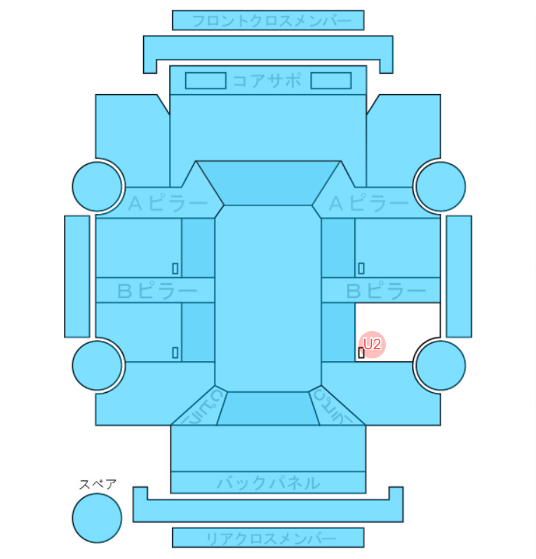 Body condition diagram (damage marks, Japanese labels)