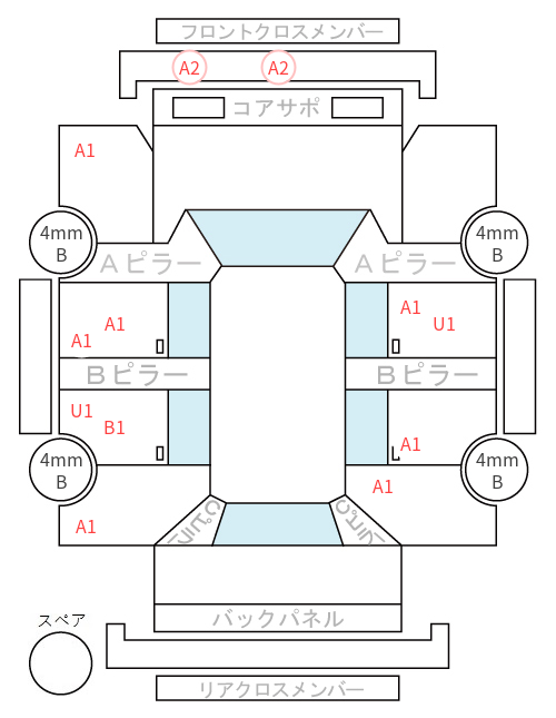 Body condition diagram (damage marks, Japanese labels)