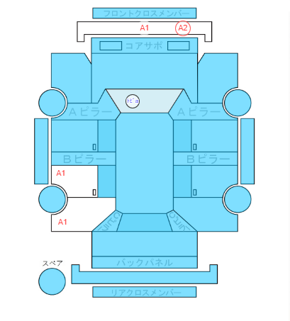Body condition diagram (damage marks, Japanese labels)