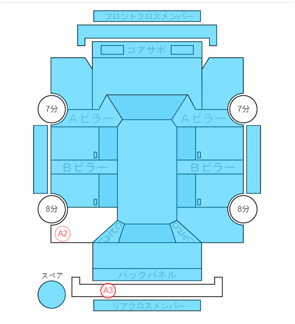 Body condition diagram (damage marks, Japanese labels)