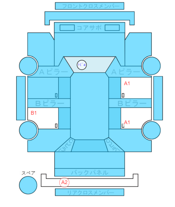 Body condition diagram (damage marks, Japanese labels)