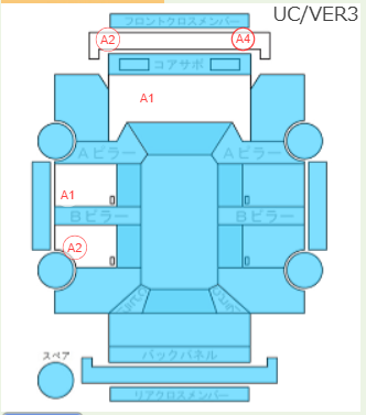 Body condition diagram (damage marks, Japanese labels)