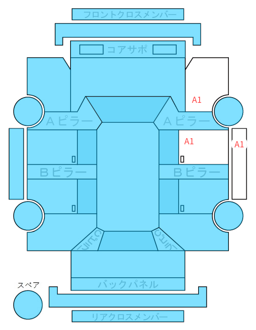 Body condition diagram (damage marks, Japanese labels)