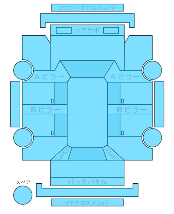 Body condition diagram (damage marks, Japanese labels)