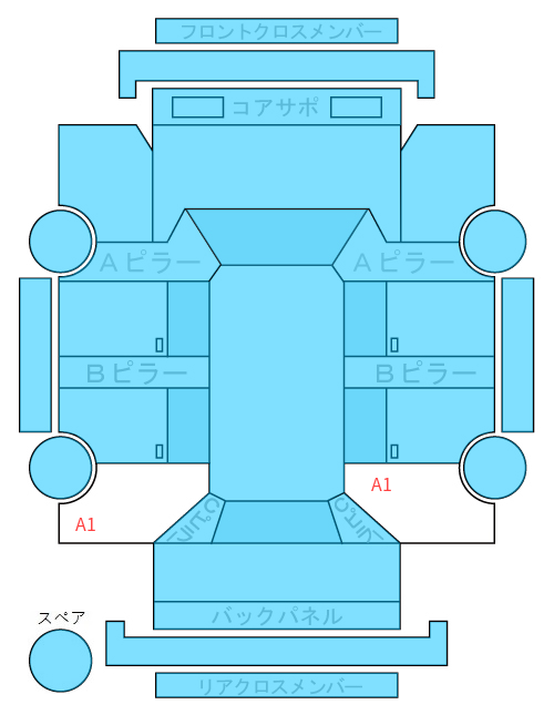 Body condition diagram (damage marks, Japanese labels)