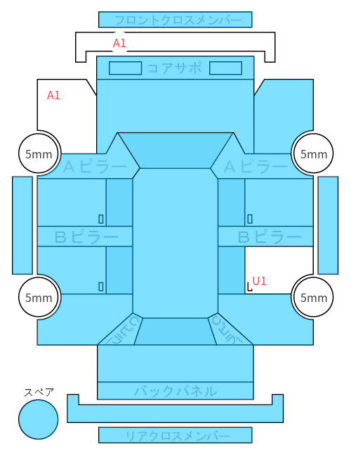 Body condition diagram (damage marks, Japanese labels)