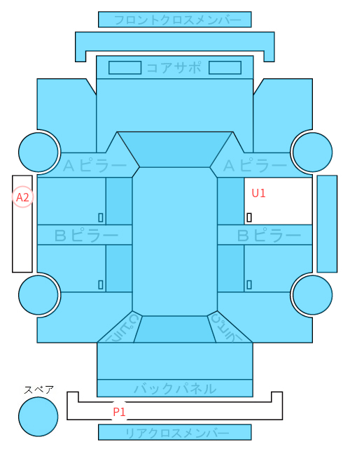 Body condition diagram (damage marks, Japanese labels)