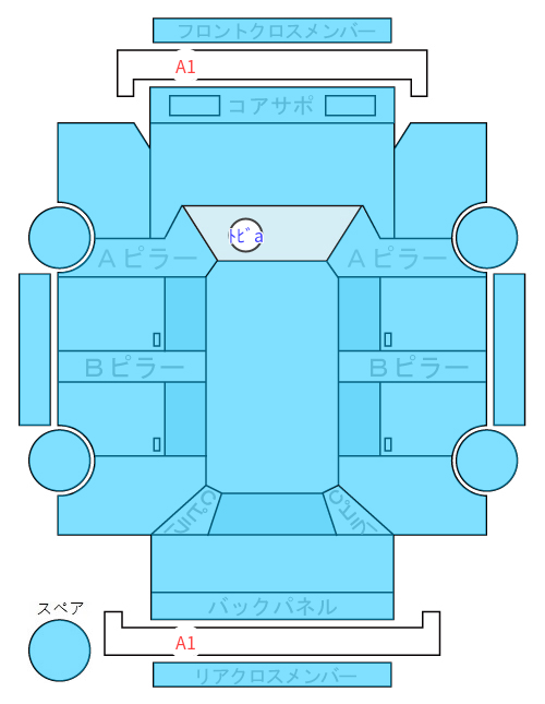 Body condition diagram (damage marks, Japanese labels)