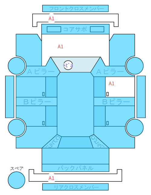 Body condition diagram (damage marks, Japanese labels)