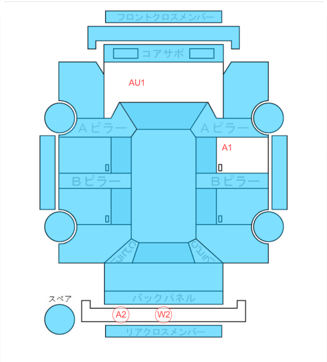 Body condition diagram (damage marks, Japanese labels)