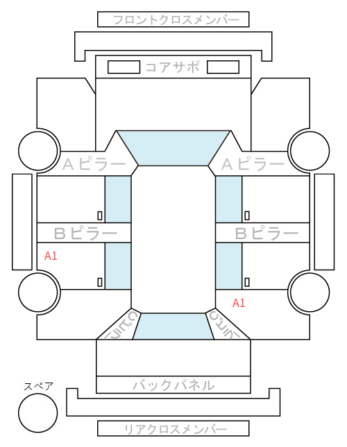 Body condition diagram (damage marks, Japanese labels)