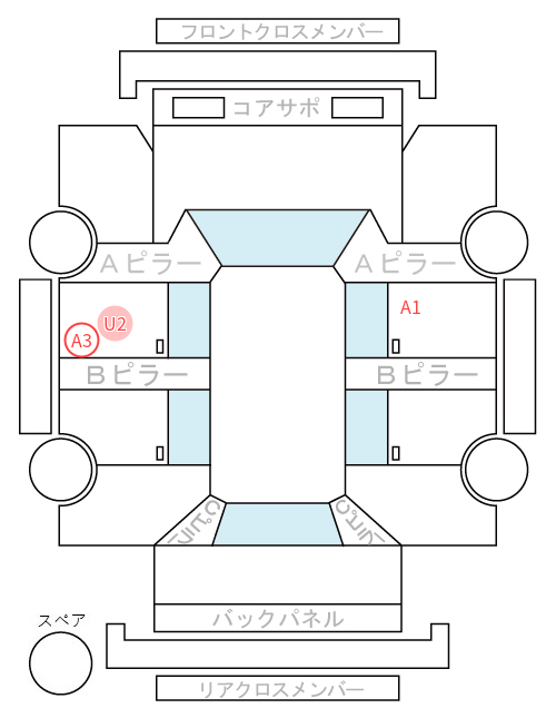 Body condition diagram (damage marks, Japanese labels)