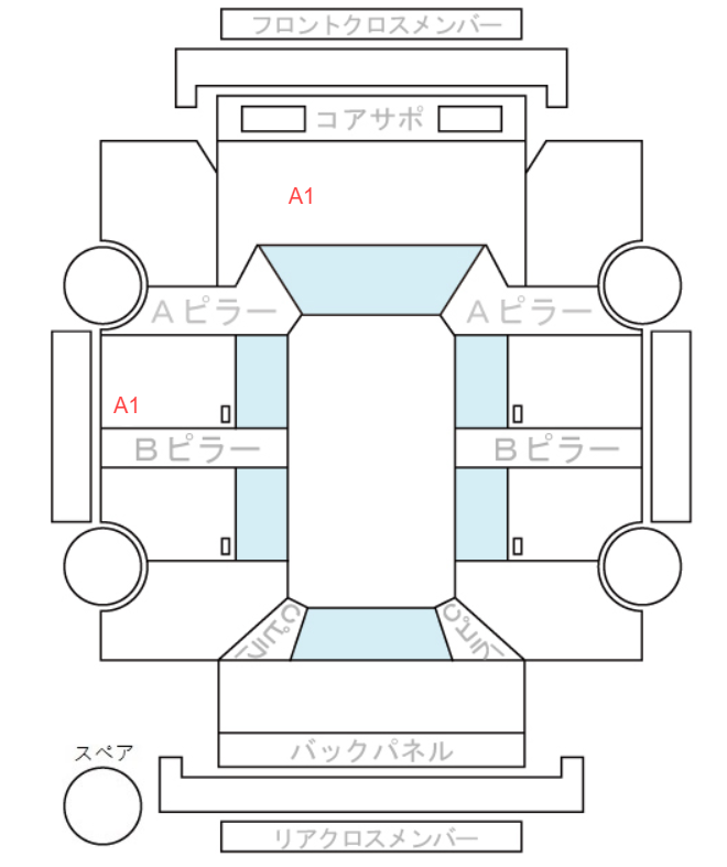 Body condition diagram (damage marks, Japanese labels)