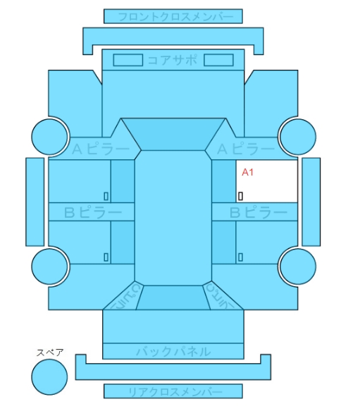 Body condition diagram (damage marks, Japanese labels)