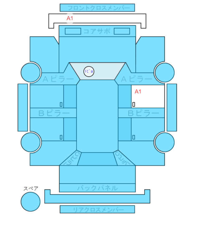 Body condition diagram (damage marks, Japanese labels)