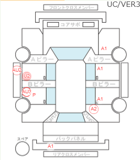 Body condition diagram (damage marks, Japanese labels)
