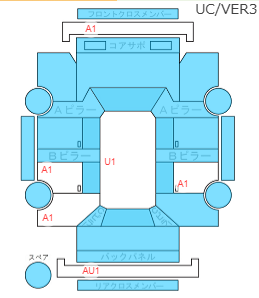 Body condition diagram (damage marks, Japanese labels)