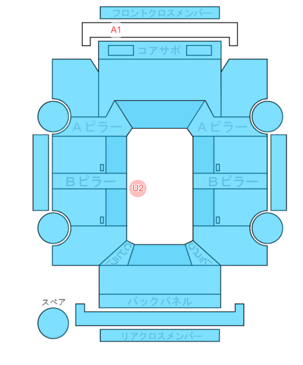 Body condition diagram (damage marks, Japanese labels)