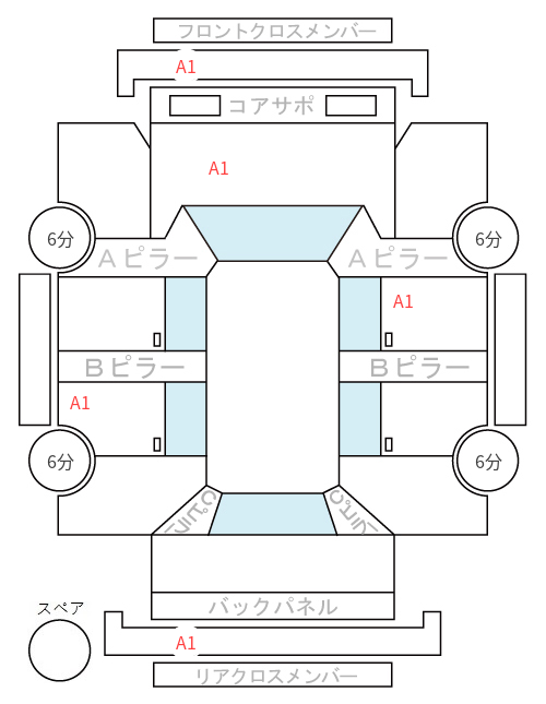 Body condition diagram (damage marks, Japanese labels)