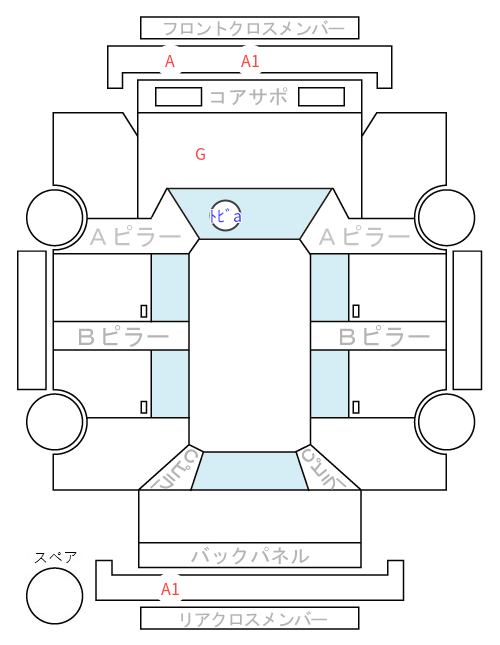 Body condition diagram (damage marks, Japanese labels)