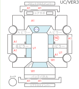 Body condition diagram (damage marks, Japanese labels)