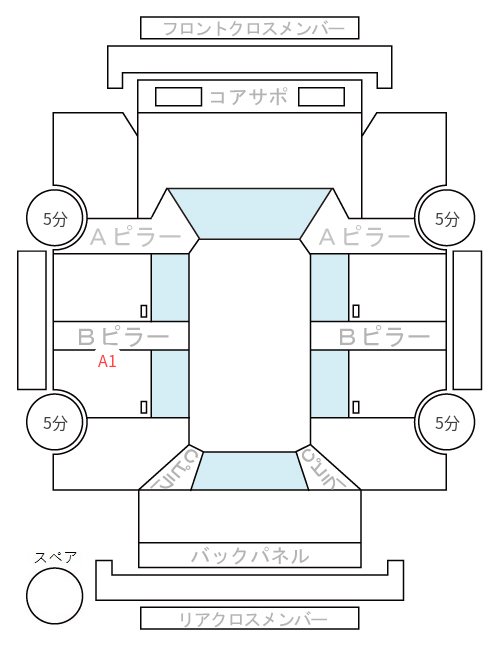 Body condition diagram (damage marks, Japanese labels)