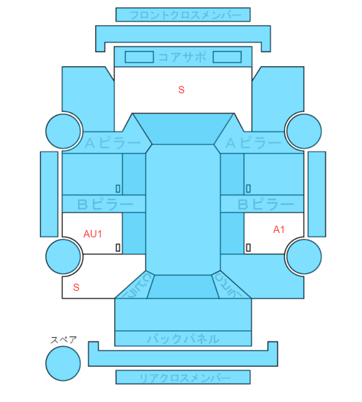 Body condition diagram (damage marks, Japanese labels)