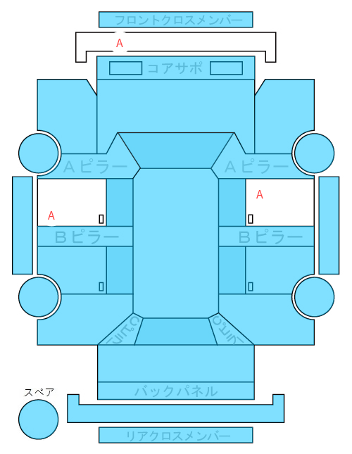 Body condition diagram (damage marks, Japanese labels)