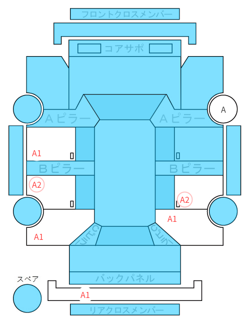 Body condition diagram (damage marks, Japanese labels)
