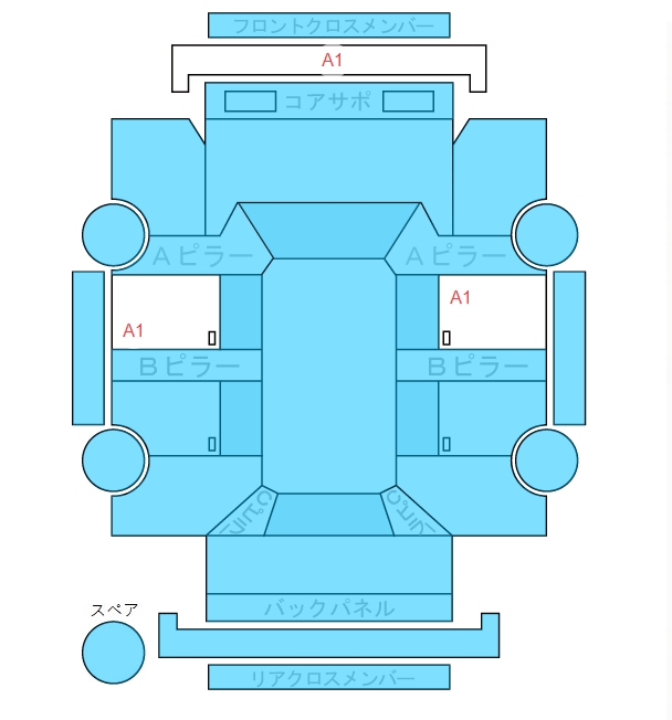 Body condition diagram (damage marks, Japanese labels)