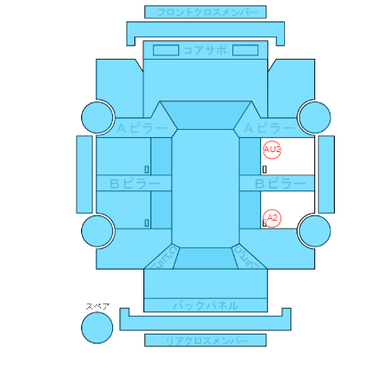 Body condition diagram (damage marks, Japanese labels)