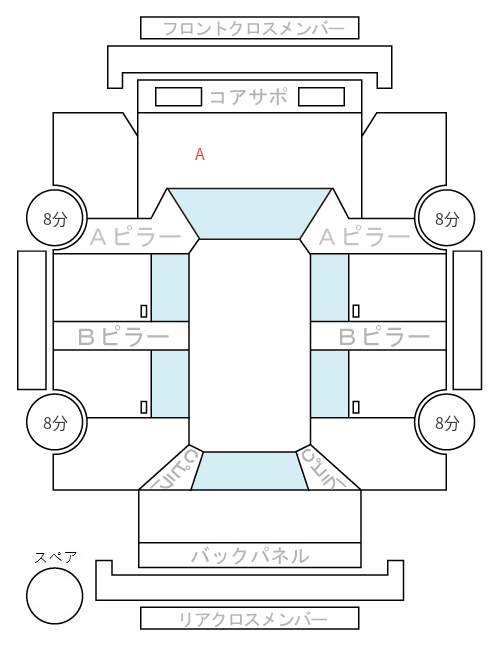 Body condition diagram (damage marks, Japanese labels)