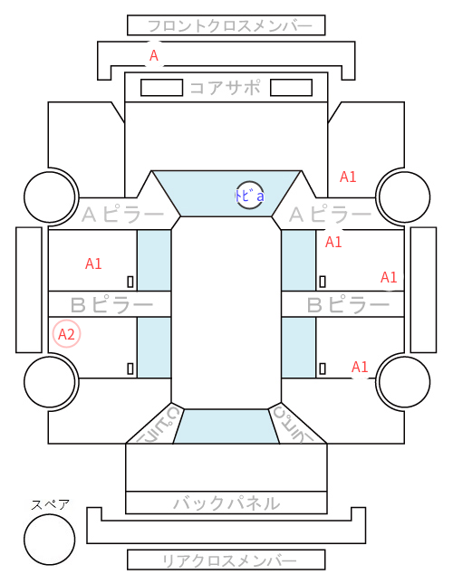 Body condition diagram (damage marks, Japanese labels)