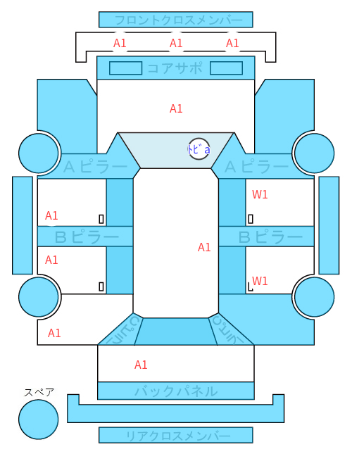 Body condition diagram (damage marks, Japanese labels)