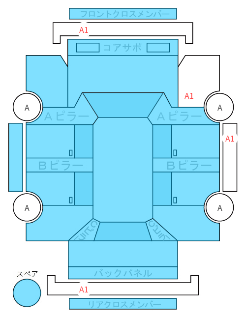 Body condition diagram (damage marks, Japanese labels)