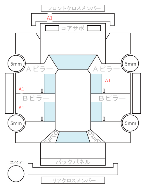 Body condition diagram (damage marks, Japanese labels)