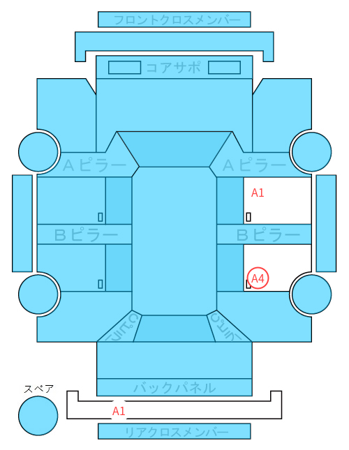 Body condition diagram (damage marks, Japanese labels)