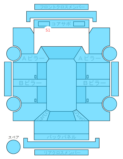 Body condition diagram (damage marks, Japanese labels)