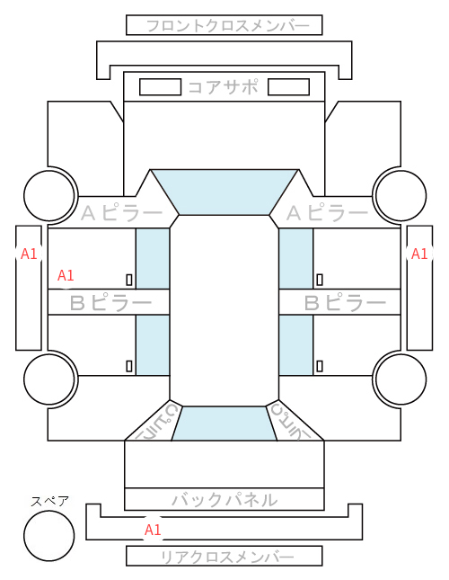 Body condition diagram (damage marks, Japanese labels)
